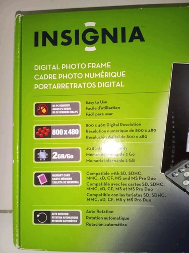 Wi-Fi Digital Picture Frame 7" NS-DPF7G Black 16:9 Format W/ Remote Insignia New - Picture 2 of 4