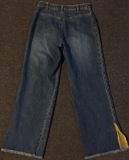 Vtg Company Ellen Tracy Flared Faded Jeans 8 Distress Boho Hippie Art Grunge 90s