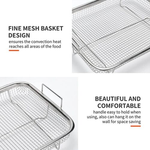 Non-Stick Air Fryer Mesh Basket Air Fryer Tray Wire Rack Basket N2E79283 - Photo 3/6