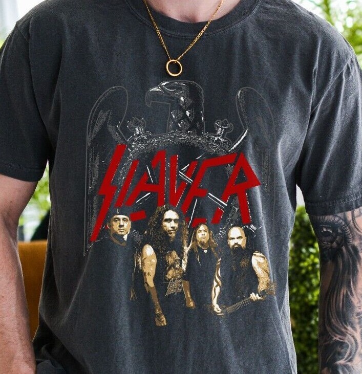 Slayer Thrash Metal T-Shirt on Vintage Black Comfort Colors 1717 Tee