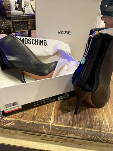 Botas Moschino Negras Totalmente Nuevas Talla 38-5" Tacones Sexy - Imagen 3 de 8