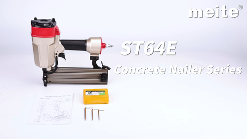 meite ST64E 14 Gauge Pneumatic Concrete T Nailer with 400 PCS Concrete Nails - Video 1 of 1