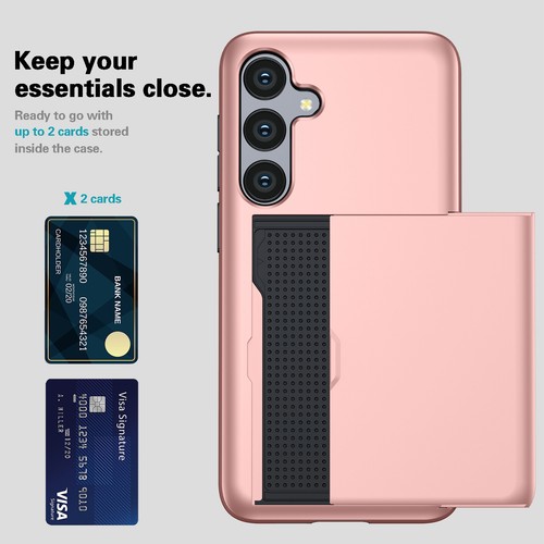 Hybrid Phone Case with Hidden Credit Card Holder For Samsung S24 24+ S23 S22 S21 - Picture 6 of 23