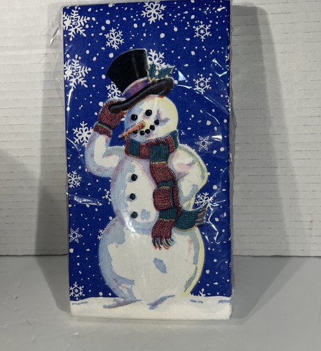 Servilletas de papel muñeco de nieve 3 capas 11 3/4” x 16 3/4” de colección hechas en EE. UU. NOS - Imagen 2 de 4