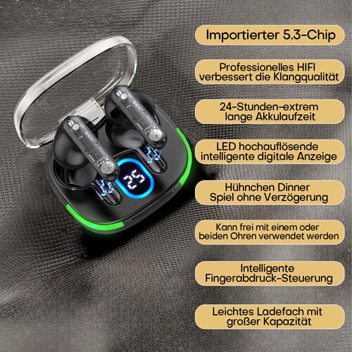 In Ear Cuffie Bluetooth 5.3 Cuffie Senza Fili TWS Cuffie Sportive con Microfono - Foto 6 di 21