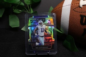 2021 Panini Select - Concourse Micah Parsons #85 Black & Gold Prizm Die-Cut (RC)