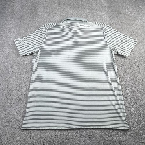 Oakley Golf Polo Shirt Mens XL Extra Large Off White Grey Stripes Golfing - Picture 5 of 9