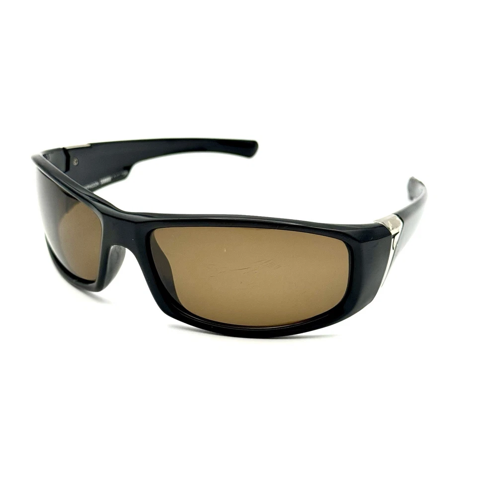 Gafas de sol Typhoon Current polarizadas envolventes marcos negros de diseñador y lentes tostadas Foto 4 de 4