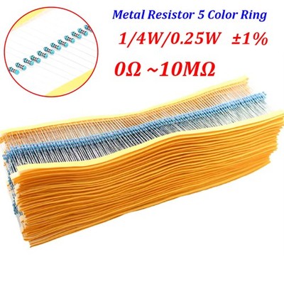 100 Stück Metallfilm Widerstand 1/4 W Toleranz ± 1 %-Full Range Wert 0Ω bis10 MΩ