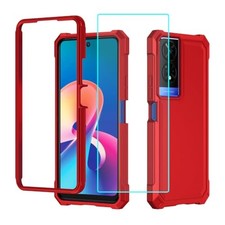 for Case with Screen Protector,Full Body Protection Front PC TCL 50 XE 5G Red