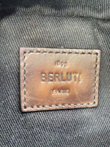 BERLUTI shoulder bag black allover pattern - Picture 5 of 9