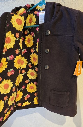 Gymboree Girls Harvest Sunflower Lined Jacket Size 7 Fudge Color Pea Coat NEW - Picture 17 of 22