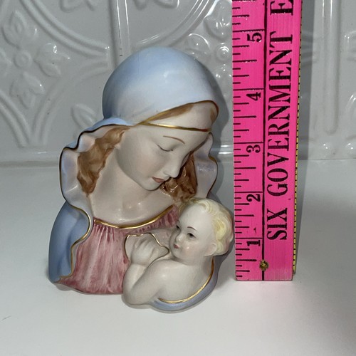 Porzellan Madonna und Baby Kind Büste Goldrand 4 1/2" Made in Italy Nr 700/126 - Bild 10 von 11