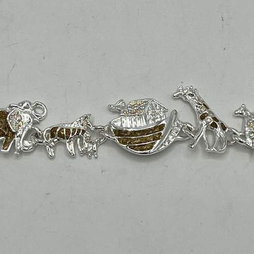 Pulsera Arca de Noé Animal Dije Tono Plata Figuras Animales Novedad Joyería 7.5" - Imagen 6 de 9