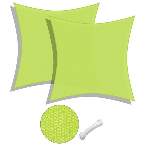 2 Pack 18x18 Ft 97% UV Block Square Sun Shade Sail Canopy Outdoor Backyard Pool - Picture 2 of 12