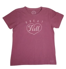 Life Is Good Women's T-Shirt Purple "Great Full" Short Sleeves Classic Fit - L