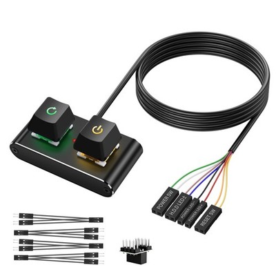 Case Accessories External PC/ATX Switch with RGB LED  HDD Activity Light - 2M...
