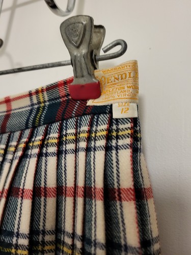 VTG Pendleton Heritage Skirt Sz 12 Reversible Plaid Pleated Wool USA 27" READ  - Picture 8 of 11