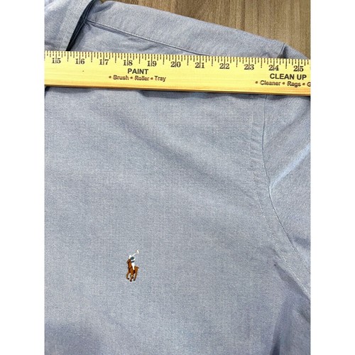 Ralph Lauren Mens 4XLT Long Sleeve Blue Oxford Button Down Shirt Flesh Pony - Picture 8 of 11