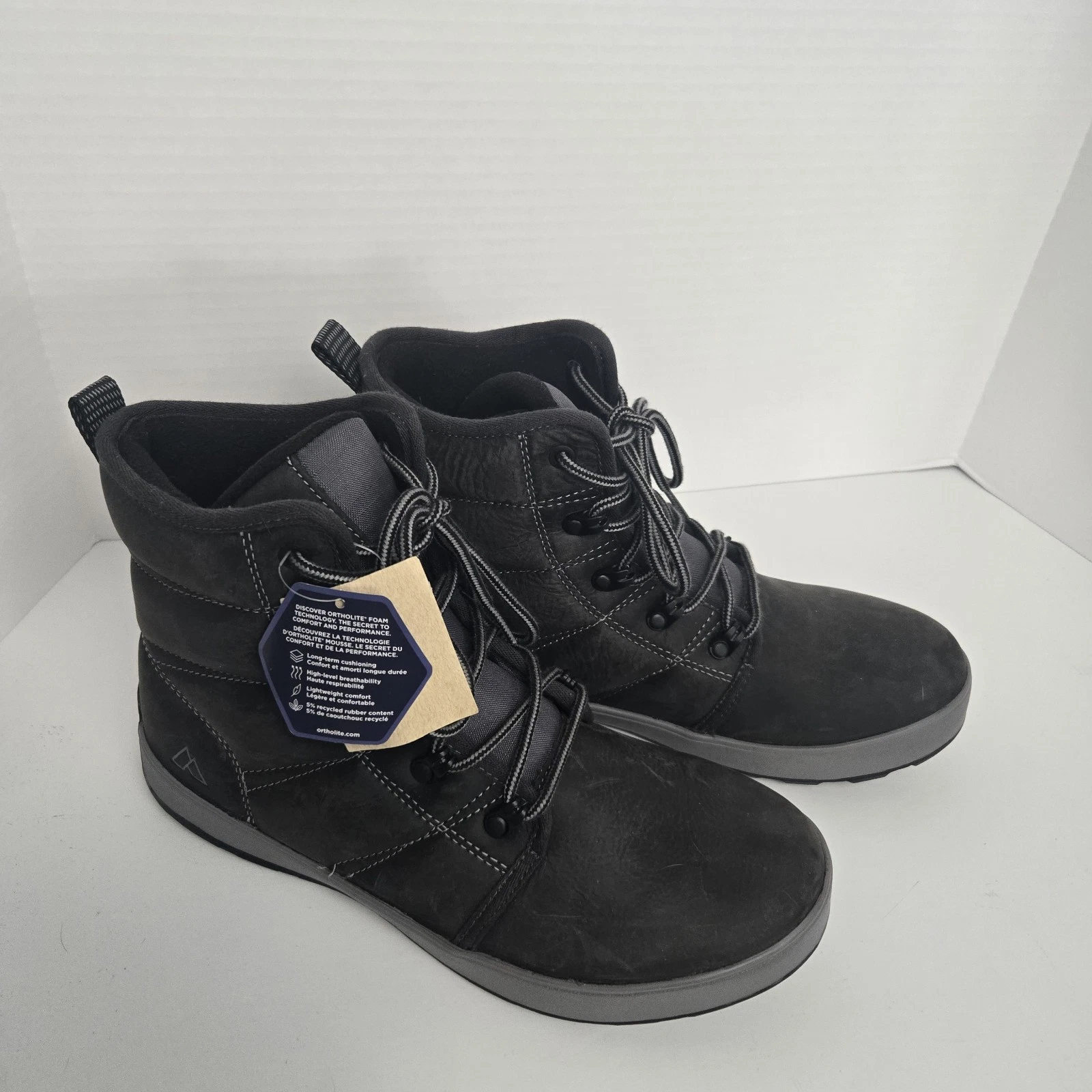 Alpine Design Kamik Men’s Sz 8.5 Winter Boots Grey Leather Upper AD23MCW002-GRY
