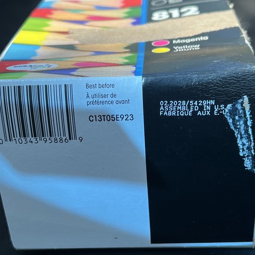 Dmg Box 2028 4 Pack Genuine Epson Ink T812XL-BCS 812XL High Yield Black 812 CMY - 第 5/5 張圖片