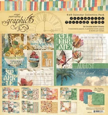 Graphic 45 JOURNALING THROUGH TIME 8x8 Collection Pack Kit Scrapbook 24/pk