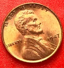 1947-P Lincoln Wheat Cent Penny GEM RED BU From an Original Bank Roll