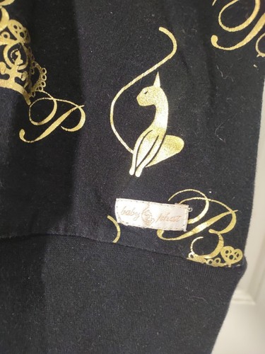 Y2K Vintage Baby Phat M Baby T-Shirt Katze Logo schwarz gold Folie tailliert Top Trashy Mcbling - Bild 4 von 6
