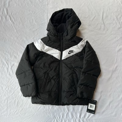 Nike Toddler Boy's Synthetic Fill Jacket Size 6 Black White New Zip