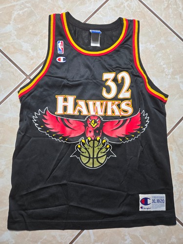Vintage Champion Atlanta Hawks Christian Laettner #32 NBA Trikot Youth XL Kinder