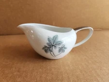Vintage Creamer Trio 8027 JYOTO Fine China From JAPAN, White With Green Leaves 