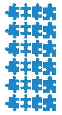 Puzzle Stickers Sticker Vynil 1-1/4'' DC39-053 Medium Blue