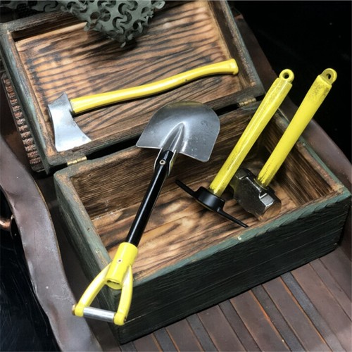4PCS Metal Hammer Hoe Shovel Axe Parts Set For 1/10 RC Crawler TRX4 SCX10 D90 - Picture 5 of 9