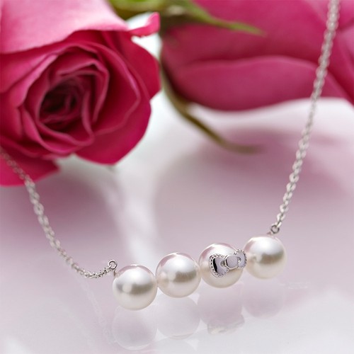 Hello Kitty Halskette mit vierfachen Perlenanhänger für Frauen elegant Geschenk L