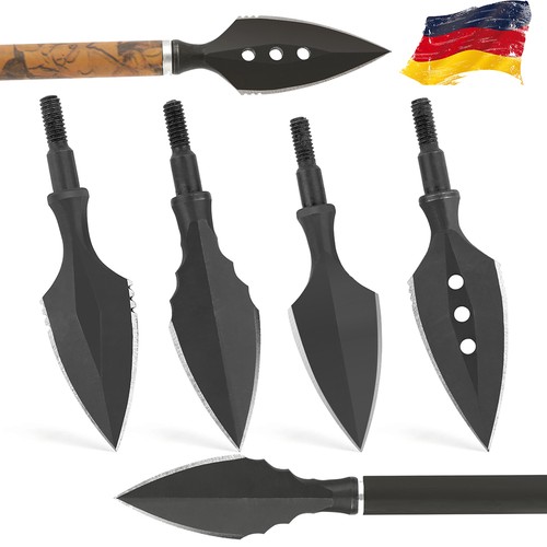 6pcs Bogenschießen Jagdspitzen Traditionelle Pfeilspitzen Recurve Bogen Jagd DE - Bild 1 von 15