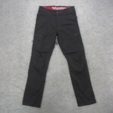 Wrangler Pants Mens 32x32 Black Nylon Stretch Cargo Outdoor Hiking Zip Pockets