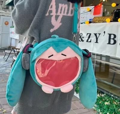 24CM HATSUNE MIKU SHOULDER BAG Backpack Cute Anime Girl Plush Cartoon Kawaii
