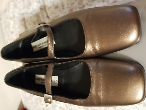 STEFANO MARAOLA BRONZE LEDER MARYJANES FLATS MADE IN ITALY GRÖSSE 6,5 / EU 36,5 - Bild 2 von 7