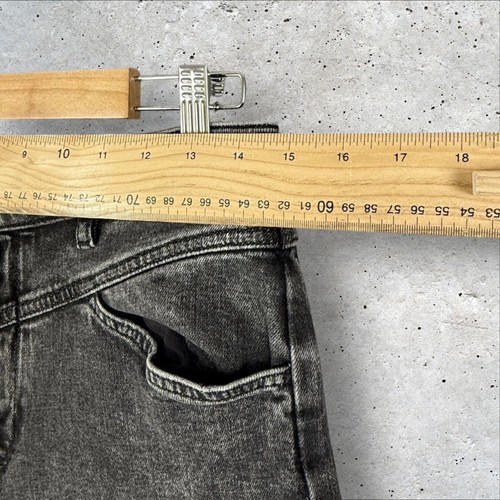 Maje High Rise Tapered Jeans Size 38 UK 10Washed Out Acid Wash Black 100% Cotton - Picture 11 of 15