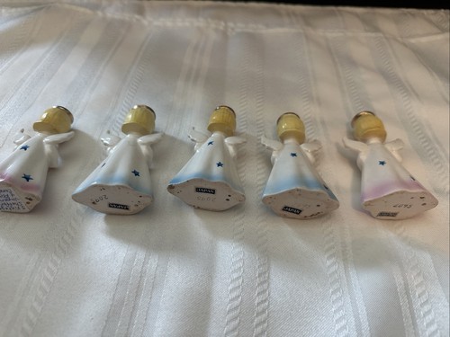 "Juego De Colección De 5 Candelabros Shafford Azul Rosa Mini 3.25"" Angel 2095" - Imagen 9 de 12
