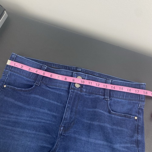 Nine West Damen Slim Straight Elastischer Bund Jeans Gr. 16 Dark Wash Denim Blau - Bild 7 von 10