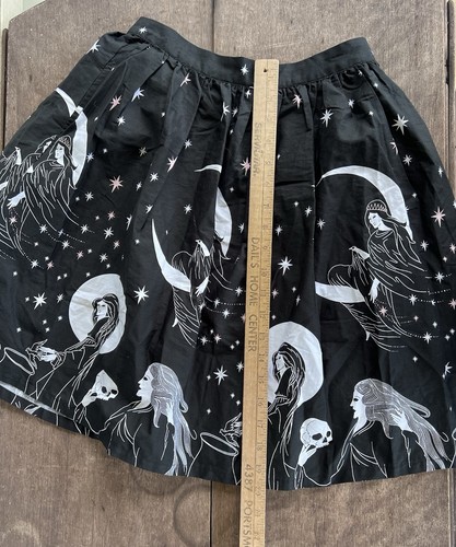 Black Friday Special Skater Skirt Moonstruck Mavens Black and White Sz 6 Goth - Picture 13 of 14