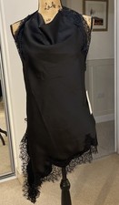 Black Halter Neck Top with Lace Detail Size 12