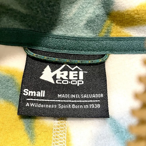 REI Trailmade Fleece Jacket Ecru Riverside Women’s Small NWT Green & Yellow NEW - Picture 5 of 10
