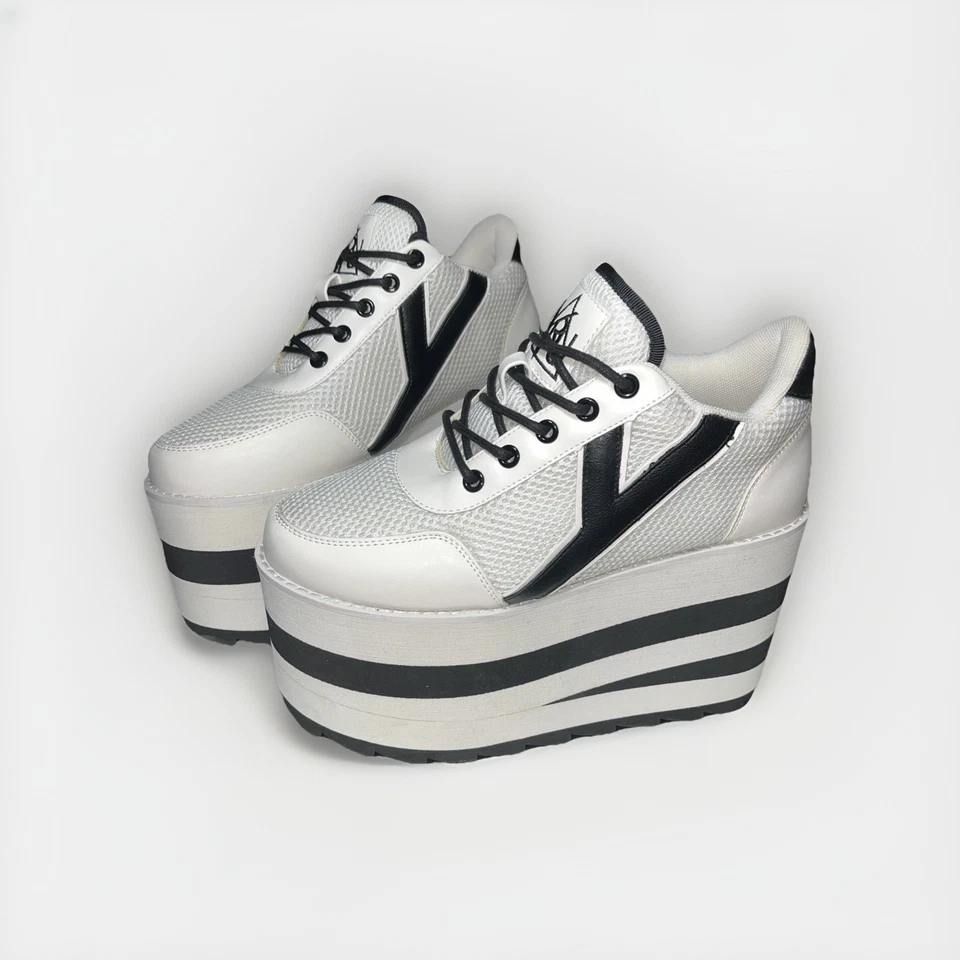 Tênis de plataforma YRU Karazii branco feminino plataforma tamanho 8M - Imagem 2 de 4