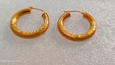 Real 14kt Yellow Gold Round Hoop Earrings 255