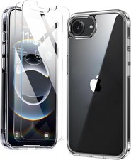 for iPhone 16E Case,Clear iPhone 16 E Phone Case with 2XTempered Glass Screen Pr