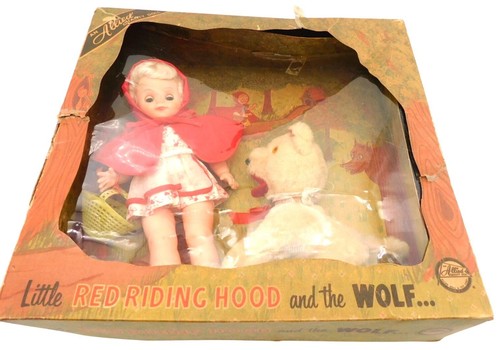 Vintage Allied Toy Rotkäppchen und der Wolf Puppe Set in Box 1963 LESEN - Bild 1 von 9
