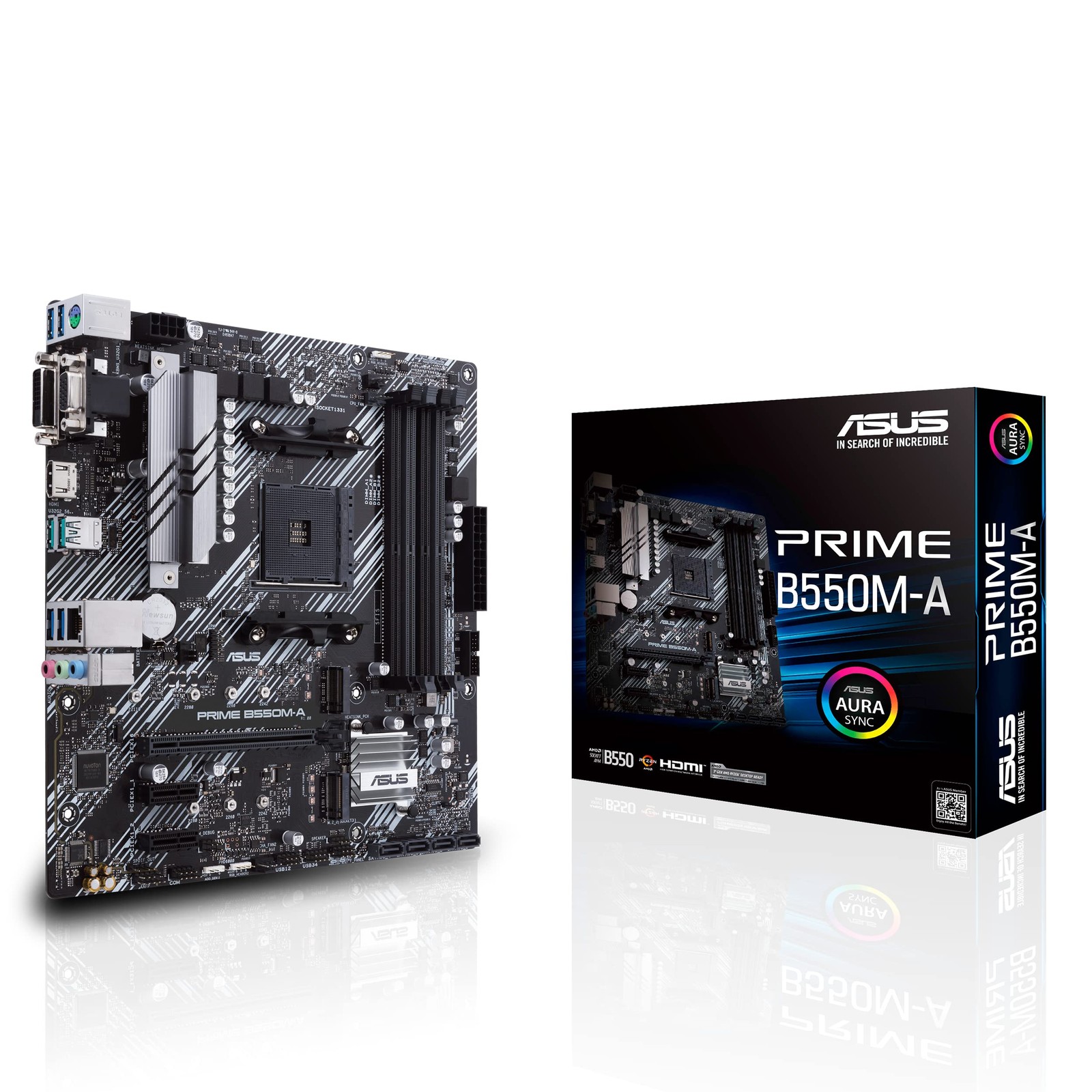 Игровая материнская плата ASUS Prime B550M-A с разъемом AM4 (micro ATX, Ryzen, PCIe 4.0, 2x M