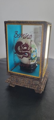 Collectible 1991 Bernina Hand Painted Egg w Menu Rare Sewing Memorabilia